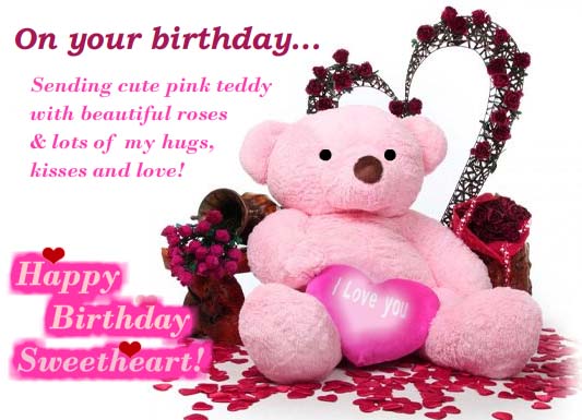 A Cute Teddy... Free Birthday for Her eCards, Greeting Cards | 123 ...