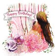 Beautiful Pink Birthday Card For Her.