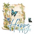 Butterfly Notes Birthday Card.