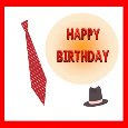 Birthday For Him With Necktie And Hat.