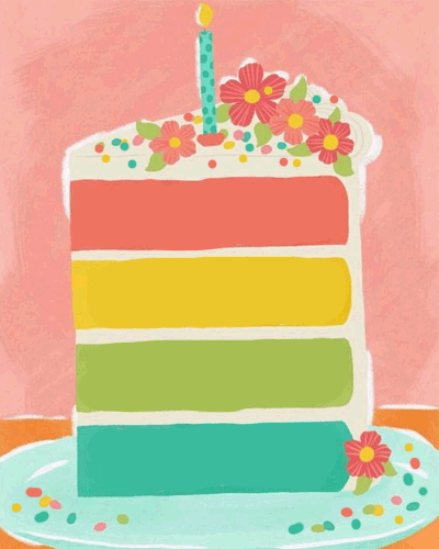 Happy Birthday Rainbow Cake.