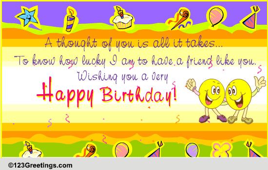 On Your Friend's Birthday... Free For Best Friends eCards | 123 Greetings
