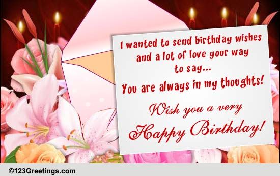 Birthday Wishes And Lots Of Love. Free For Best Friends eCards | 123 ...