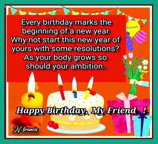 Take A Resolution On Your Birthday! Free For Best Friends eCards | 123 ...