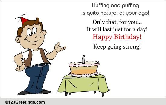 Over The Hill And Going Strong! Free Funny Birthday Wishes eCards | 123 ...