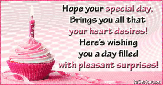Happy Birthday Pink Cupcake.
