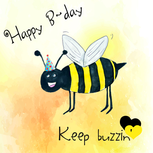 Happy B’day Bee Card! Free Happy Birthday eCards, Greeting Cards | 123 ...