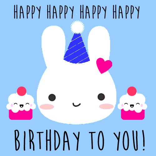 Cute Rabbit Birthday Card.