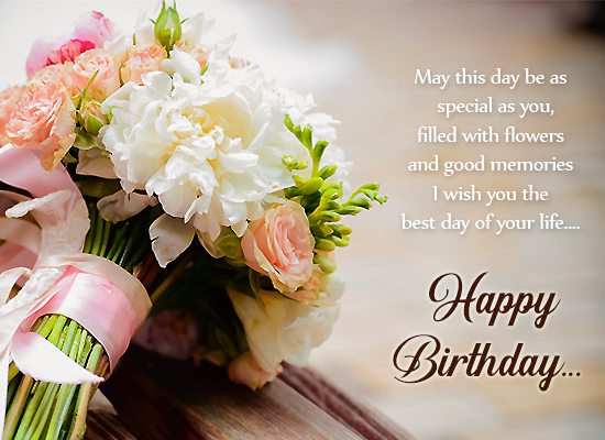 A Birthday Wishes With Special Flowers Free Happy Birthday eCards | 123 ...