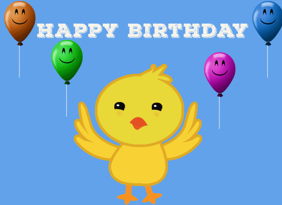 Birthday Wish With Dancing Chick.