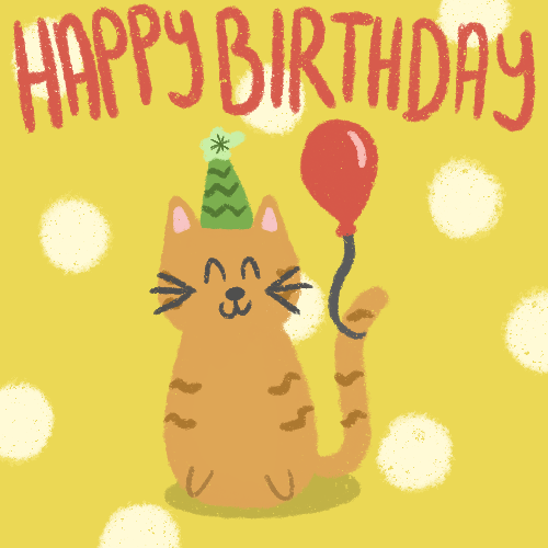 Cute Kitten Happy Birthday E-card.