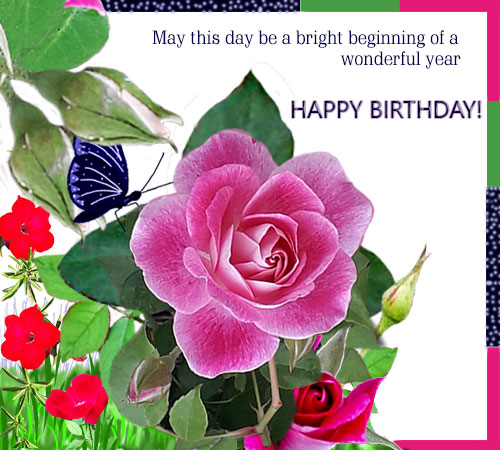 Rose Birthday Card.