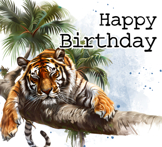 Tiger Birthday Card.