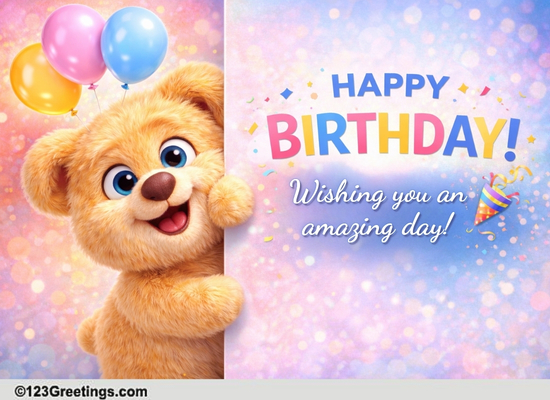 Send Cute Teddy Birthday Ecard