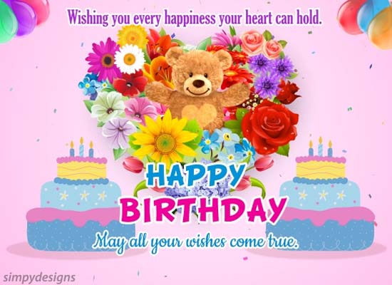 Flowers & Hugs For Happy Birthday. Free Happy Birthday eCards | 123 ...