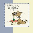 Cute Dog With Cupcake Birthday Wishes!