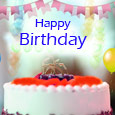 Birthday Cake And Balloon Wishes.