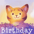 Birthday Flower Cat.