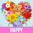 Flowers & Hugs For Happy Birthday.