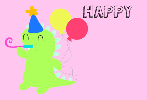 Happy Birthday Cute Dinosaur.