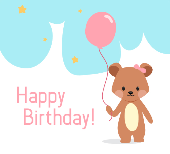 Birthday Bear. Free For Kids eCards, Greeting Cards | 123 Greetings