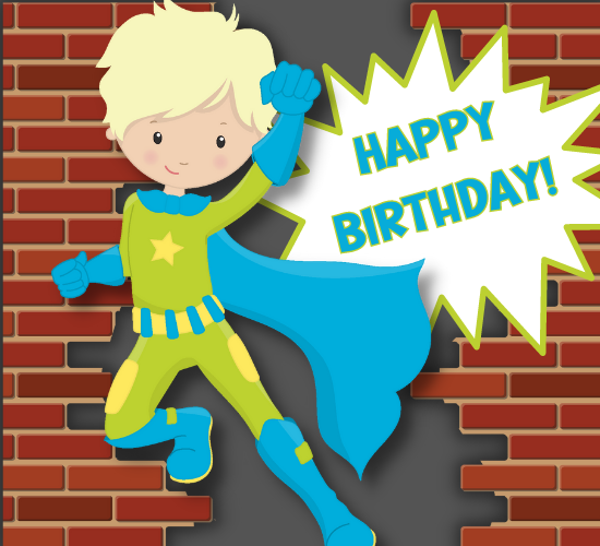 Superhero Birthday Card For A Boy.