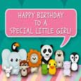 Birthday To Special Girl. Cute Animals.