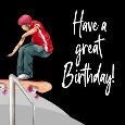Skateboarder Birthday Card.