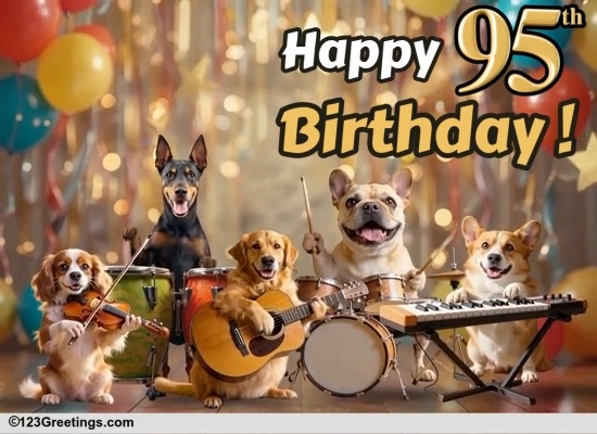 Musical 95th Birthday Card