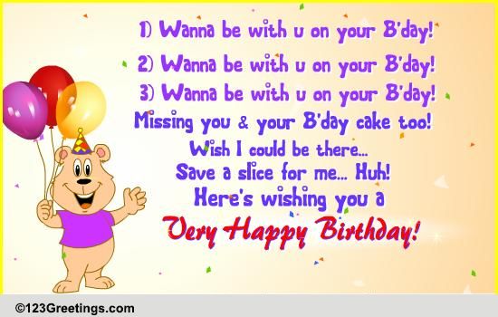 A Very Happy Birthday! Free Miss You eCards, Greeting Cards | 123 Greetings