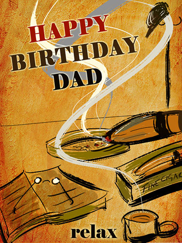 Happy Birthday Dad With A Fine Cigar! Free For Mom & Dad eCards | 123