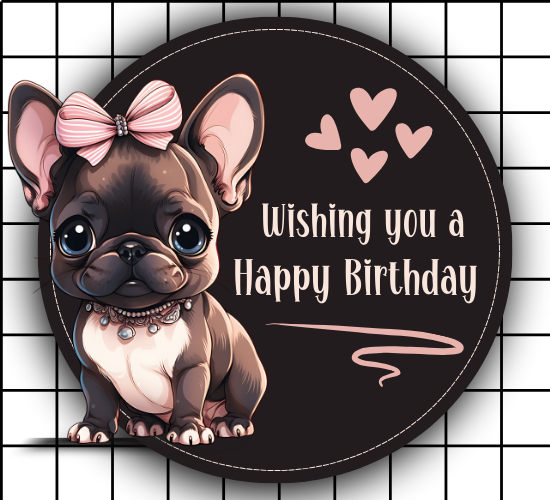 Cute Pug Puppy Birthday Card.
