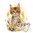 Happy Birthday Kitten Card.