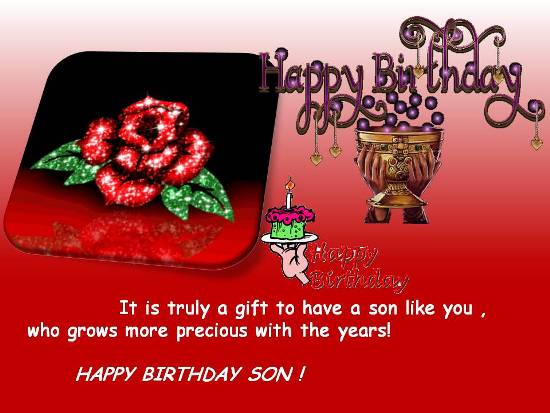 Birthday Greetings For Dear Son.