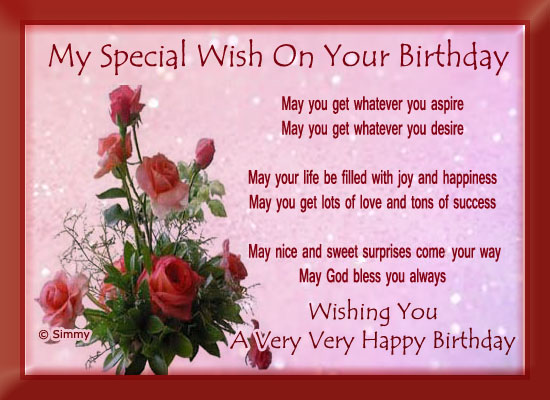 My Special Birthday Wish...