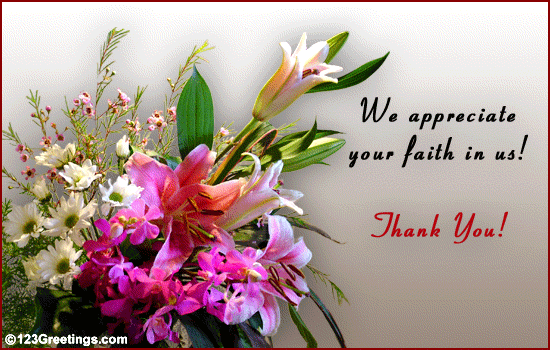 Appreciate The Faith! Free Customers eCards, Greeting Cards | 123 Greetings