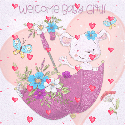 Welcome Baby Girl With Floating...