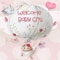 Welcome New Baby Girl, Hot Air Balloon.