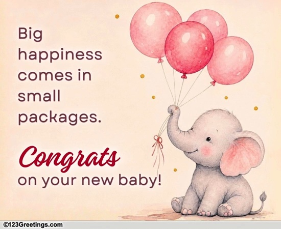 Cute Congrats Ecard For New Baby