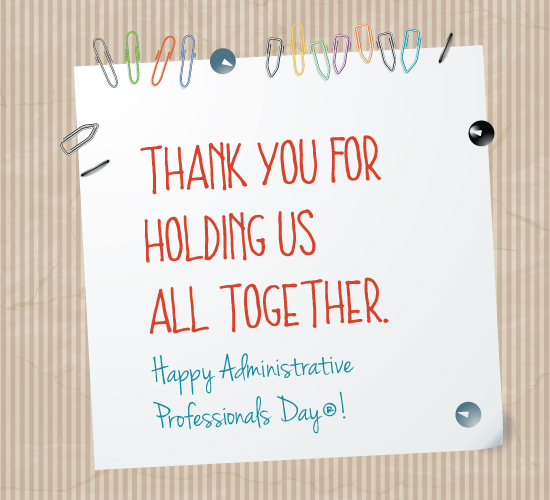 Thanks For Holding Us Together Free Appreciation eCards, Greeting Cards ...