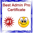 Best Admin Pro Certificate!