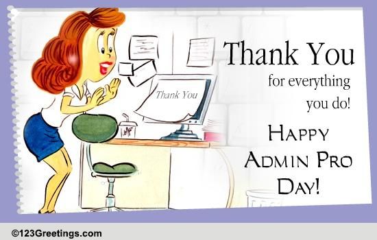 Thank Your Admin Pro. Free Happy Administrative Professionals Day ...