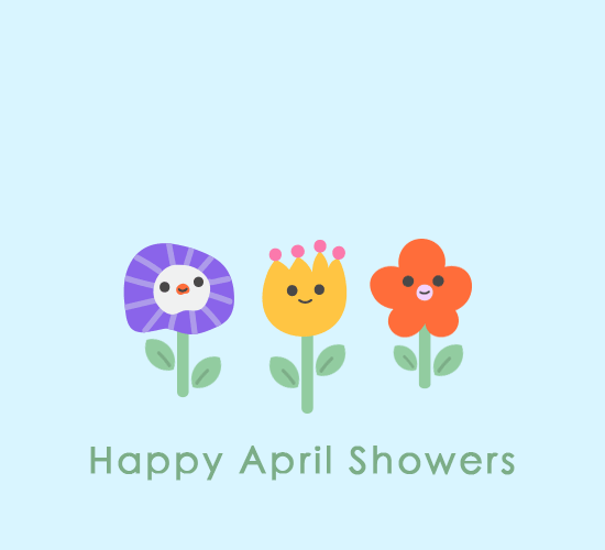 April Showers With Cute Flowers.