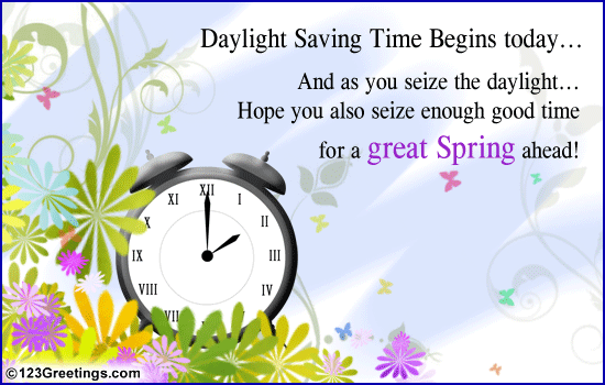 Daylight saving time. Save время. And time begins. At Daylight savings.