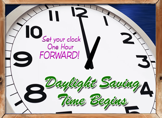 Set Clock One Hour Forward. Free Daylight Saving Time 