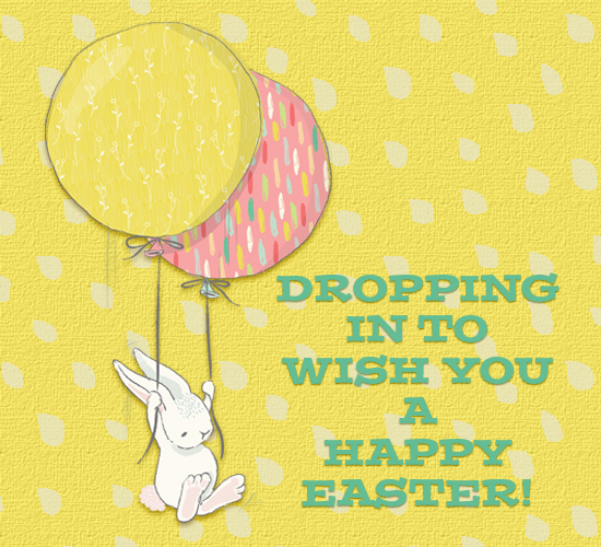 Happy Easter Bunny And Balloons.