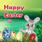 Happy Easter Wishes With Cute Bunny.