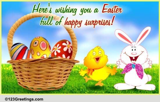 Easter Basket Of Wishes! Free Happy Easter eCards, Greeting Cards | 123 ...