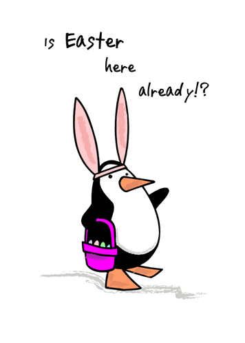 Funny Easter Penguin.
