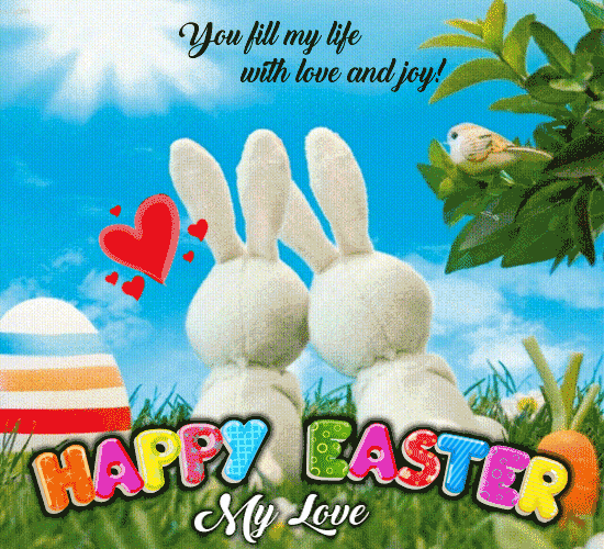 A Romantic Happy Easter Card.
